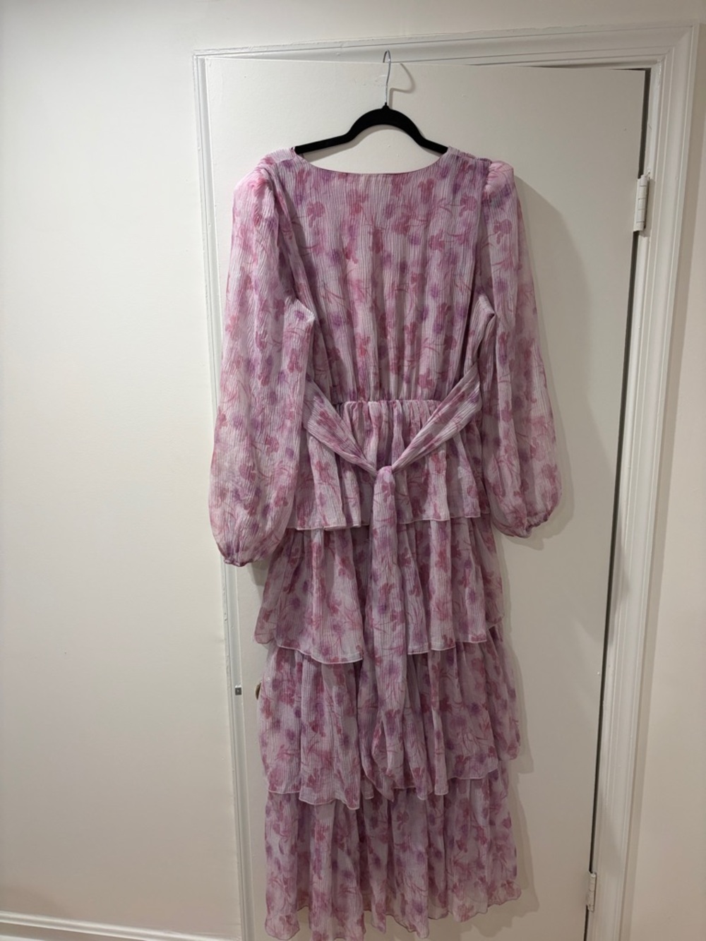 Astr Lavender Floral Tiered Maxi Dress Anthropologie - Picture 3 of 3